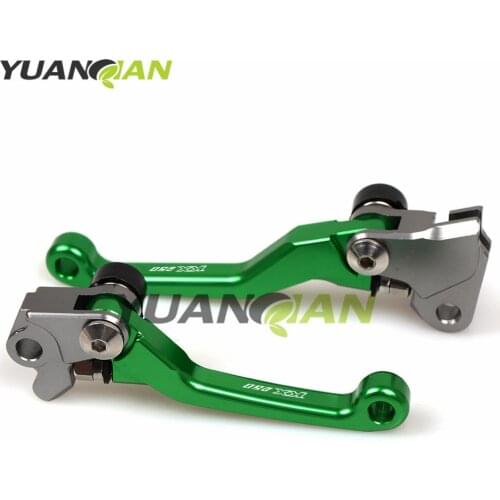 Green CNC Dirt Bike Clutch Brake Motocross Off Road Pivot Racing Motorcycle Brake Clutch Lever For KAWASAKI KX250 2000 2001-2004