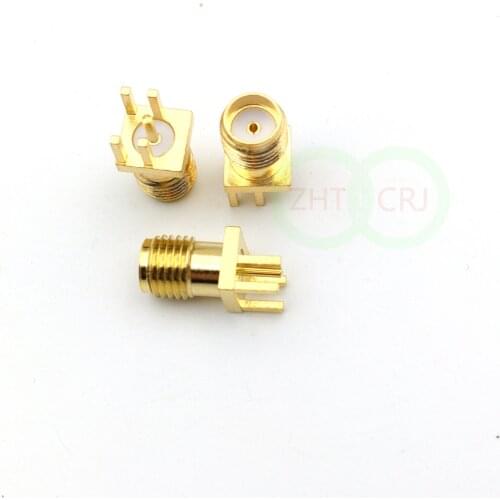 Gold SMA female jack solder PCB clip edge mount RF connector New