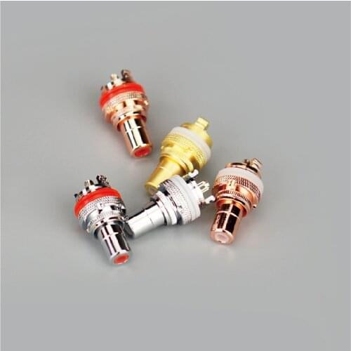 1 pair HiFi high quality pure copper RCA socket DIY pre-amplifier RCA input audio socket
