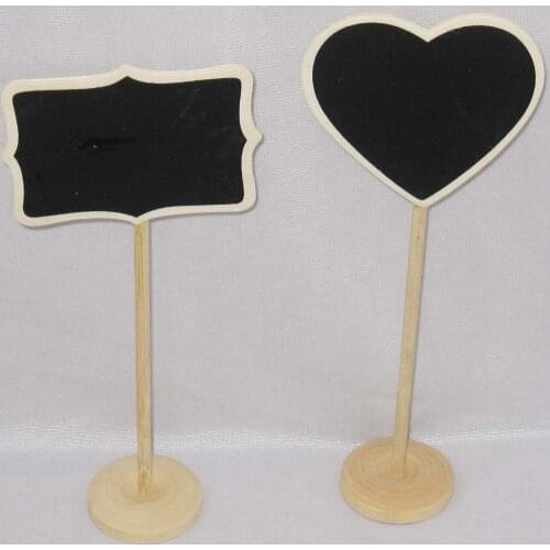 10pcs/lot heart and retangle Mini Chalkboard with Stands,wooden blackboard, Wedding Chalkboard, food marker, buffet labels