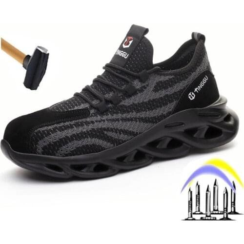 2021Summer Mens Boots Steel Head Square Stab Resistant Indestructible Safety Shoes Outdoor Wear-resistant Electrical Work Boots