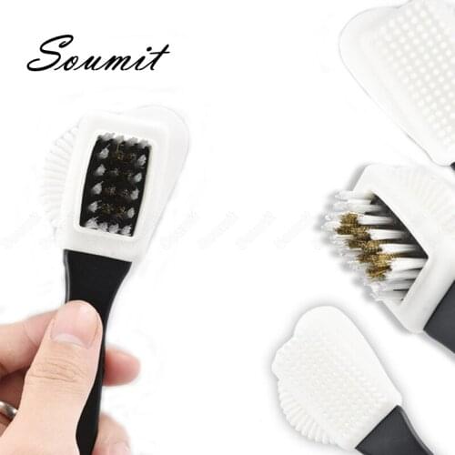 3Side Shoe Brush Black Cleaning Brushes for Suede Nubuck Boot Shoes Shape Shoe Cleaner Wholesale Boots Leather Shoes Cleaner 1Pc