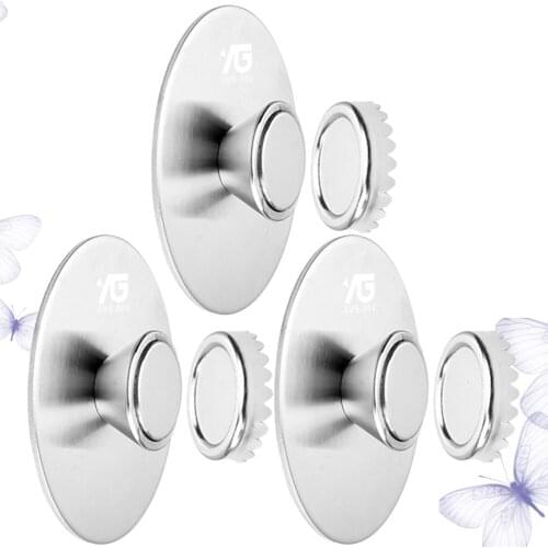 3pcs Creative Magnetic Soap Holders Bathroom Wall Hanging Soap Box Silver Magnetic Soap Holder for Daily Use Bathroom Supplies