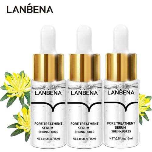 LANBENA 3pcs Pore Treatment Serum Pore Reducer Essence Oil Control Moisturizing Repairing Firming Smooth skin T Zone Skin Care