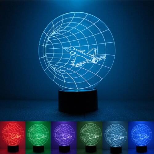 3D Night Light USB Powered Aircraft LED Desk Lamp Touch Key Decoration Atmosphere Light Use Home Party Holiday