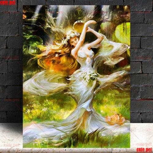 5d Diamond Painting Fantasy Forest Elf Girl embroidery diy full square diamond mosaic Cross Stitch rhinestone pictures Decor