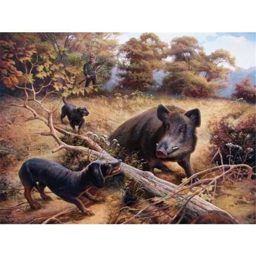 5D Full Square/Round Diamond Painting Wild Boar Cross Stitch Diamond Animal Picture of Rhinestone Embroidery Home Decor