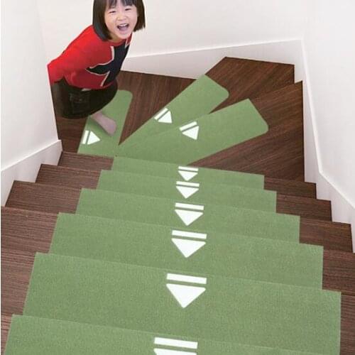 6pcs Luminous Carpet Stair mats Self-Adhesive Stairs Carpet Non-slip Dark Safety Floor Fluorescent for kids Stair pad mat
