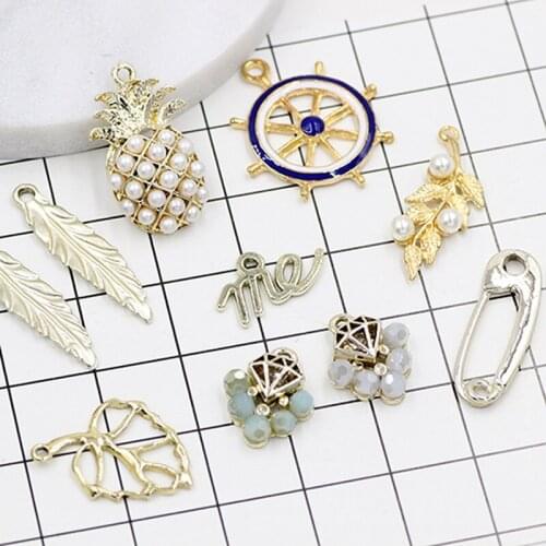 DIY earring accessories, earrings, necklaces, hair accessories, headwear materials, accessories, leaf pineapple pendants