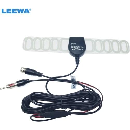 LEEWA 1PCS Car TV Digital DVB-T 2in1 FM/Radio Antenna Amp Booster F connector #CA897