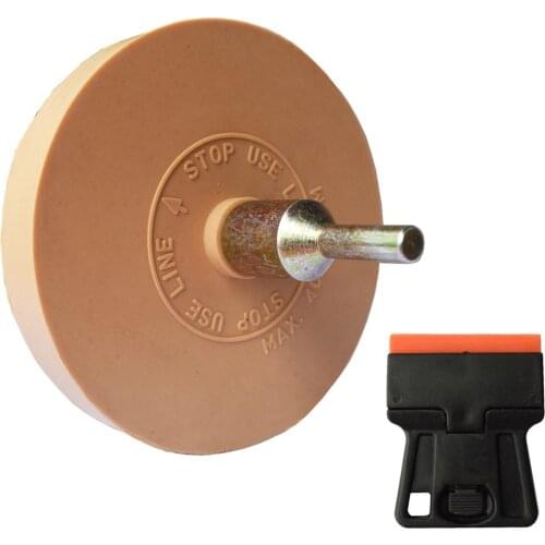 Car Stickers Decals Remover Rubber Eraser Wheel With Drill Adapt Razor Scraper Glue Squeegee Window Tinting Car Styling E24+E19