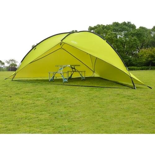 Hillman outdoor large space triangle sunshade camping tent multiple family beach sunshade awning 1wall/2wall/3wall for choose