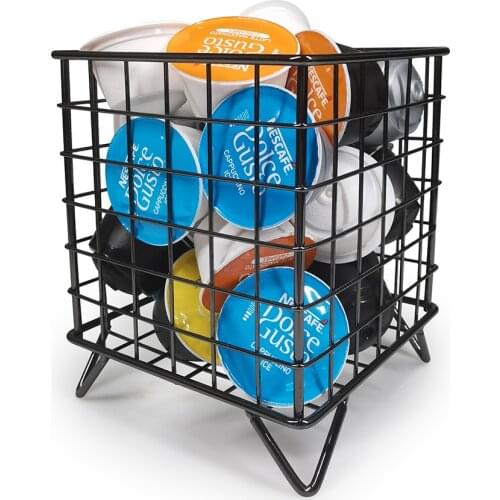 Coffee Capsule Holder Iron Storage Basket For Nespresso Capsules Pods Gusto Dolce Office Cafe Kitchen Organizer Storage Rack