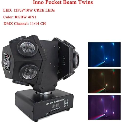 HOT Sale Night light LED 12X10W Inno Pocket Beam Twins Stage Lights High Brightness 120W Led Moving Head Light DMX512