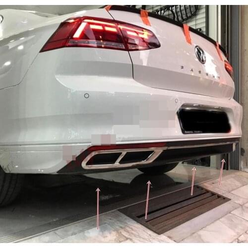 For Volkswagen Passat B8.5 Diffuser Chrome, 3 Pieces Stainless Chrome Model Diffuser Fake Exhaust Car Accessory Compatible