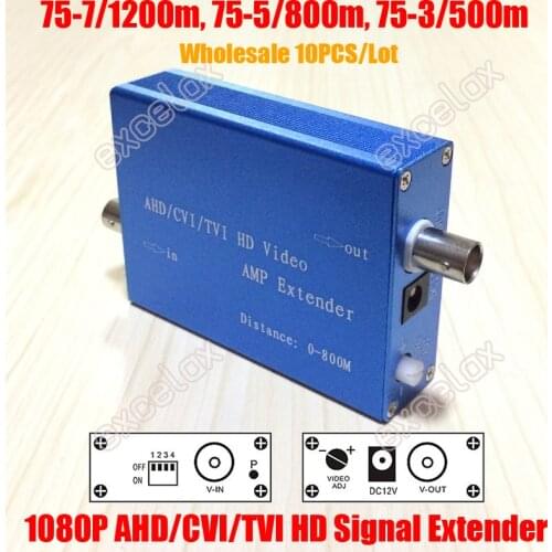10PCS/Lot 1080P 720P HD AHD CVI TVI Signal Amplifier Coax Video Extender 75-3 500m 75-5 800m 75-7 1200m CCTV Coaxial Cable