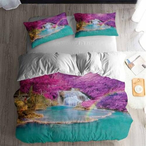 HELENGILI 3D Bedding Set flowing water Beautiful scenery Print Duvet cover set bedclothes with pillowcase bed set home Textiles