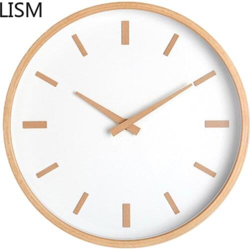 Creative Wall Clock Aniok Solid Wood Hanging Clock Living Room Wall Watch Modern Simple Household Home Decor Wall Clocks Watches