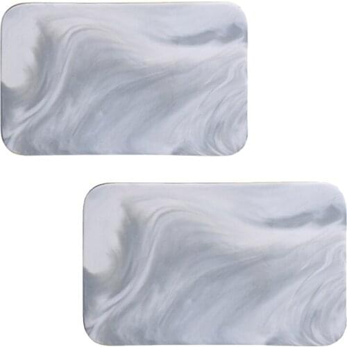 Marble Ceramic Tray Retro Chopping Board Rectangular Dinner Plate Bread Fruit Plate Decoration Photography Props