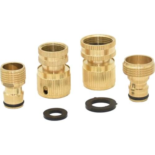 1/2" 3/4" Garden Hose Quick Connector Brass Connector Kit Water Gun Fitting Hose Adapter 1set