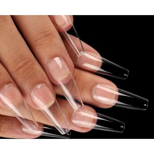 120Pcs/600Pcs Full Cover Fake Nail Artificial Press on Coffin Nails Art Tips French Acrylic Professional Nail Manicure Tool ABS