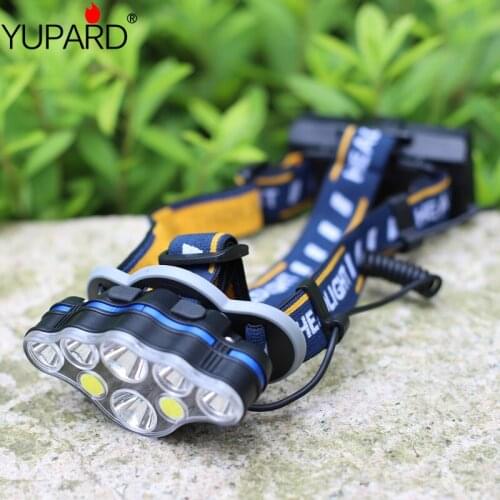 T6 LED bright strong light Q5+ COB camping headlight USB charging waterproof outdoor fishing lamp miners lamp 18650 battery