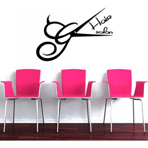 Scissors Wall decal Personalized salon decor Vinyl Mural art Stylist Hair Beauty wall Sticker Barber Shop Window Decor C585