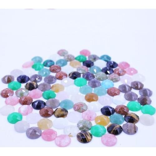 New Arrival Natural Stone 12pcs/lot Round Ring Face for Jewelry Mixed No Hole Patch 16mm DIY Necklace Bracelet Accessories