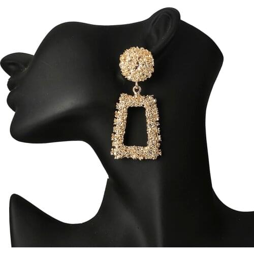 New Fashion Round Dangle Drop Korean Earrings For Women Geometric Round Heart Gold Earring Wedding 2019 kolczyki Jewelry