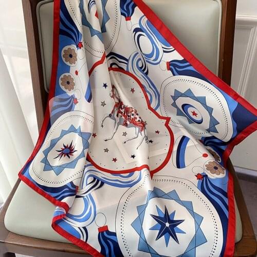 New fashion small square scarf female horse printed multifunctional Decorative summer sunscreen scarf Headband tyin gift