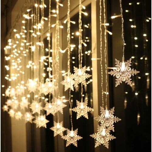 Christmas Decorations for Home Snowflakes LED String Lights Curtain Light Christmas Ornaments Christmas Gift New Year Navidad