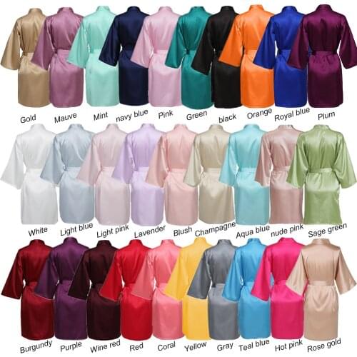 Silk Robe Bride Robe Bridesmaid Robes Short Satin Robe Women Wedding Robe Bathrobe Bridal Robe Plus Size 29 Colors