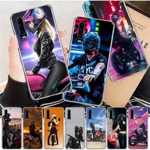 Sport Motorcycle Boy Girls Soft Cover Phone Case For Huawei P30 P20 P10 P40 Mate 30 20 10 Pro Lite P Smart Z Plus + Customized C