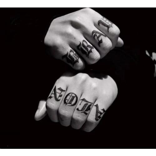 Waterproof Temporary Tattoo Sticker English letter Arabic numerals Fake Tatto Flash Tatoo Hand Arm Finger Tato for Women Men Boy