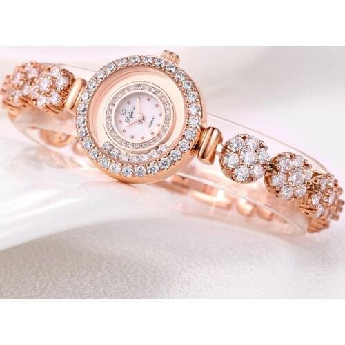 TIRIM Trendy Cubic Zircon Crystal Bracelet Watch for Women Wedding Party Fashion Jewelry Waterproof Quartz Movement Crystal