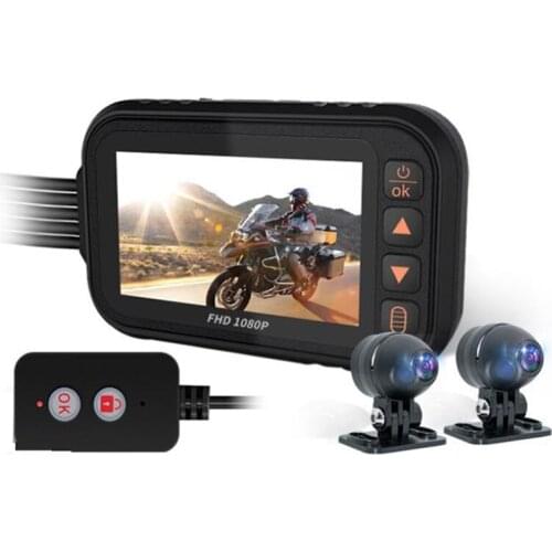 Motorcycle WIFI Dash Cam HD 1080P Front Rear Dual Lens Camera Video Recorder Waterproof Contact Screen DVR G-Sensor