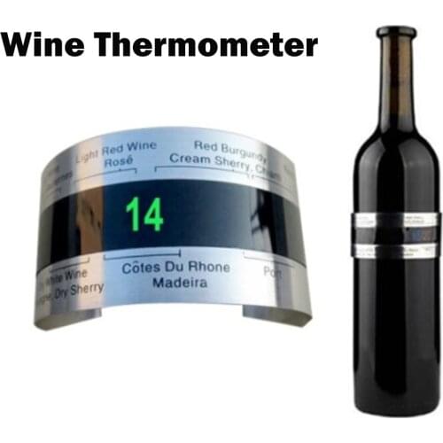 Wine Collar Thermometer 2021 Bar Beverage Tool Clever Wine Bottle Snap Thermometer LCD Display Clip Champagne