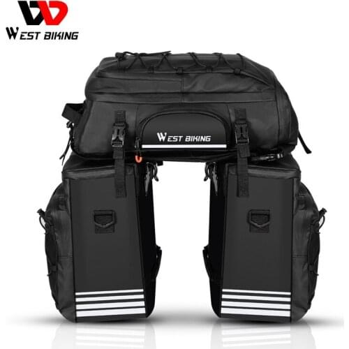 WEST BIKING Waterproof Bicycle Pannier MTB Mountain Cycling Luggage Sport Backpack Multifunctional Bike Bag Rear Seat Trunk Bag