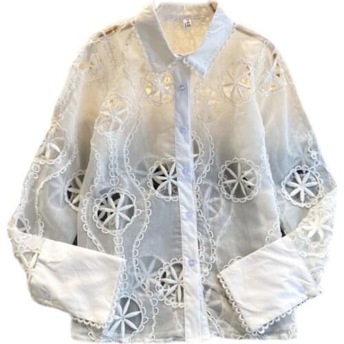 WIGADFHK Women's Shirts With Embroidery