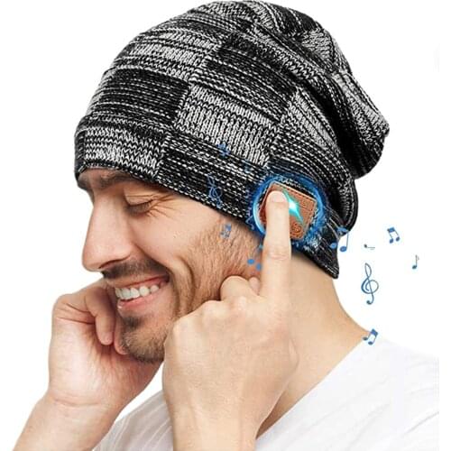 Winter Bluetooth Hat Earphone Stereo Sport Music Headset Wireless Handfree Headphone USB Charging Cable Knitted Beanie Cap