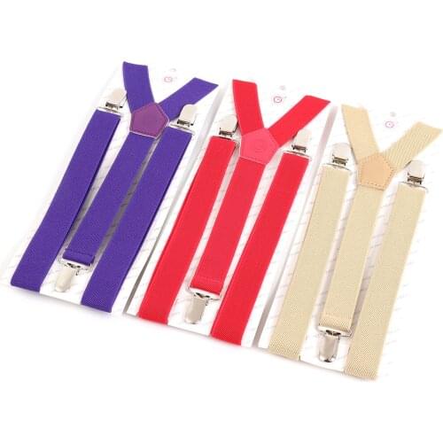 2.5CM Three Good Quality Clips Unisex Knit Elastic Adjustable Casual Youth Suspender Women Men