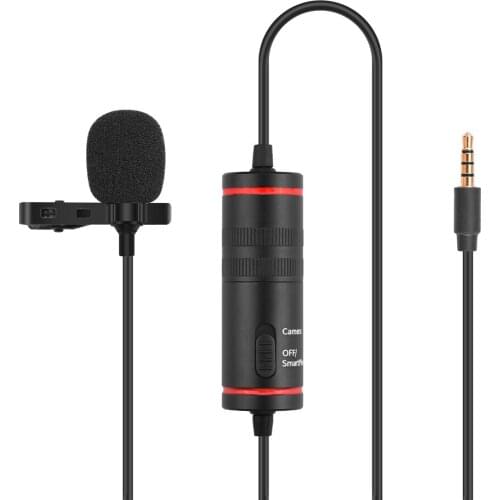 3.5mm Audio Video Record Lapel Microphone for Phone Android Mac Vlog Mic for DSLR Camera Camcorder Recorder