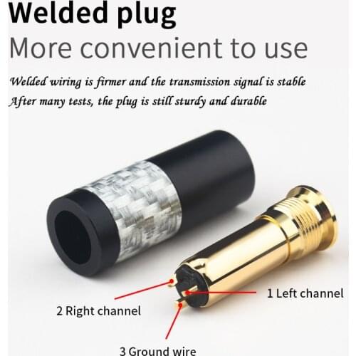 4pcs 3.5mm Female Carbon Fiber Aluminum Alloy Pure Copper Gold-plated Three-section Female Balance DIY Headphone