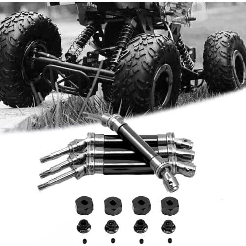 4Pcs Modified Accessories For SLASH 4X4 Dead Mouse Aluminum Alloy Steel Front/rear CVD Drive Shaft With Coupling R28 TRAXXAS