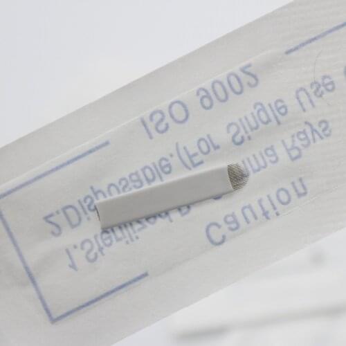 50 pcs U shape 18 Pin Permanent Eyebrow Makeup Blades Tattoo Manual Needle For Microblading Embroidery Pen