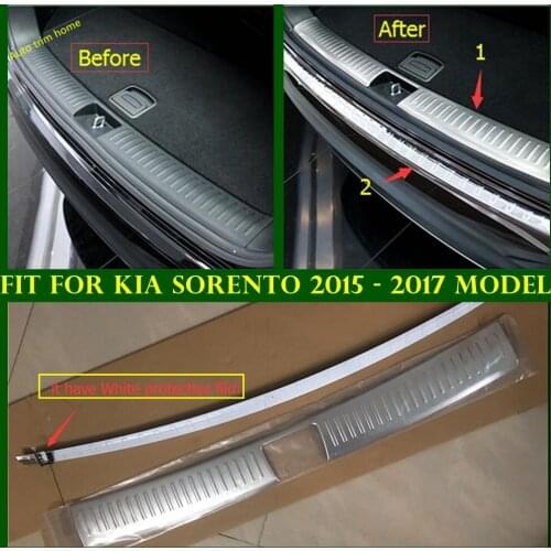 Accessories Rear Tail Bumper Trunk Threshold Inner + Outer Sill Foot Plate Protection Cover Trim For KIA Sorento 2015 2016 2017