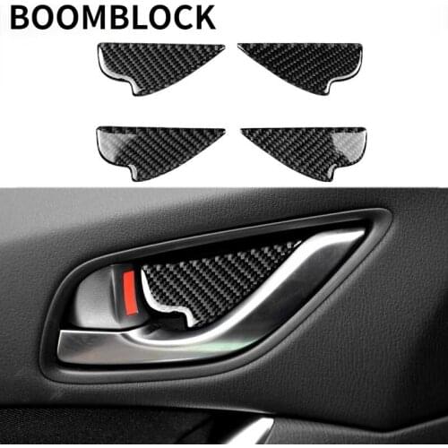 Car Inner Door Handle Bowl Cover Carbon Fiber Sticker Accessories Decoration For Mazda 3 6 CX-5 CX-3 CX-8 CX-9 2016 2017 2018