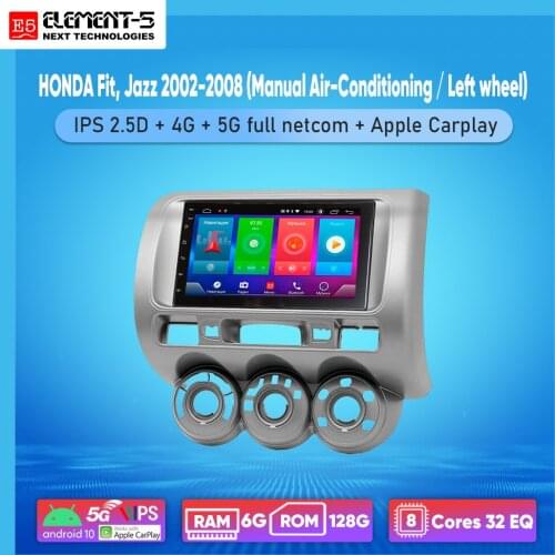 ELEMENT-5 7" 2G+32G Android 10 4G WIFI RDS DSP Car Radio For HONDA Fit, Jazz 2002-2008 Navigation GPS HIFI