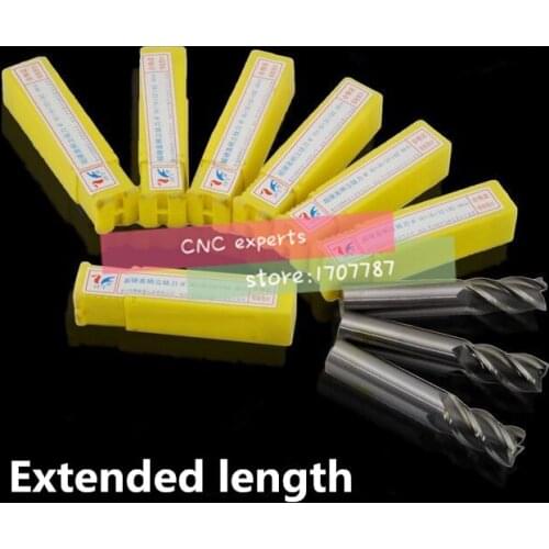 Free shipping High Quality 5pcs 4F-3.0~8.0mm Extended End Mill ,Four Flute HSS & Aluminium End Mill Cutter CNC Bit