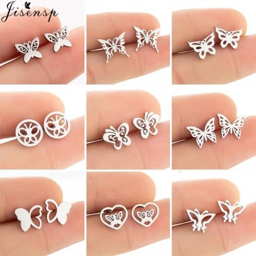 Bohemian Small Butterfly Stud Earrings for Women Korean Fashion Cute Dragonfly Bee Animal Earring Girls Kids Pendients Gift